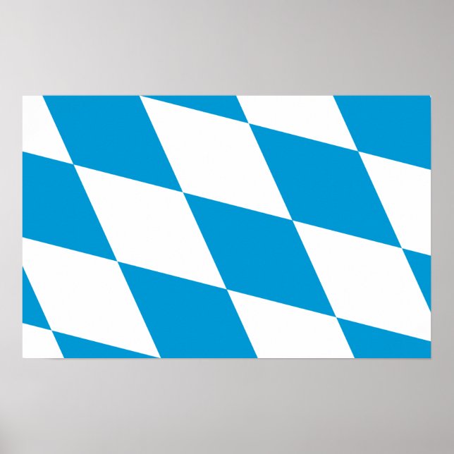 Kanvastryck med Flagga Bayern, Tyskland Poster (Framsidan)