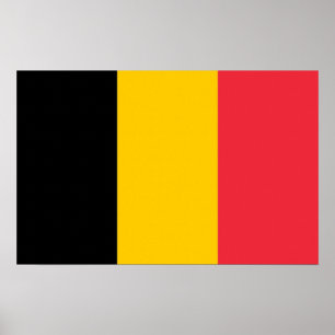 Kanvastryck med Flagga Belgien Poster