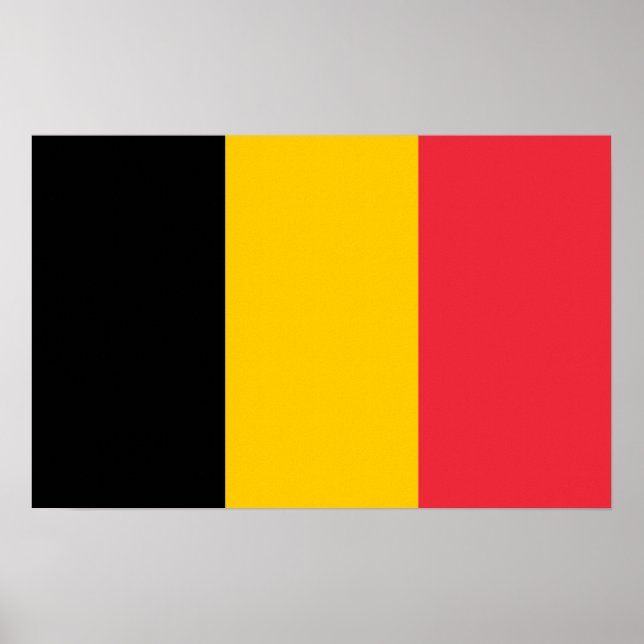 Kanvastryck med Flagga Belgien Poster (Framsidan)