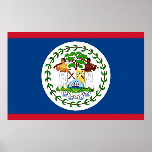 Kanvastryck med Flagga Belize Poster (Framsidan)