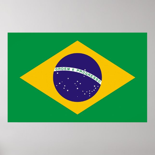 Kanvastryck med Flagga Brasilien Poster (Framsidan)