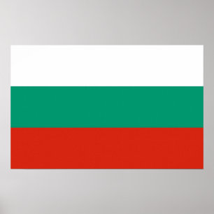 Kanvastryck med Flagga Bulgarien Poster