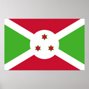 Kanvastryck med Flagga Burundi Poster