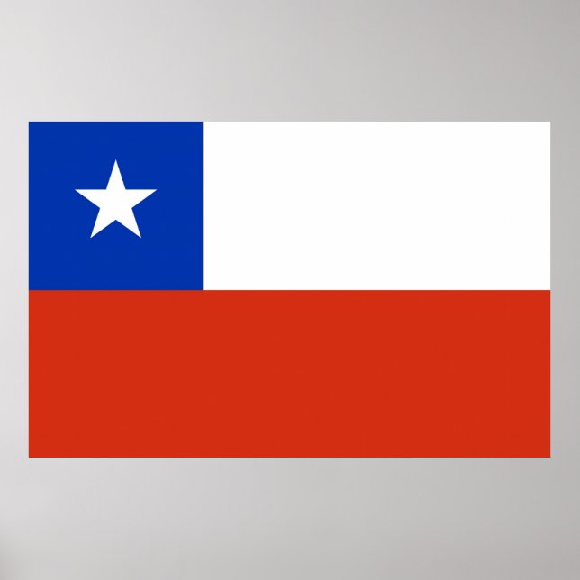 Kanvastryck med Flagga Chile Poster (Framsidan)