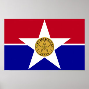 Kanvastryck med Flagga Dallas, USA Poster