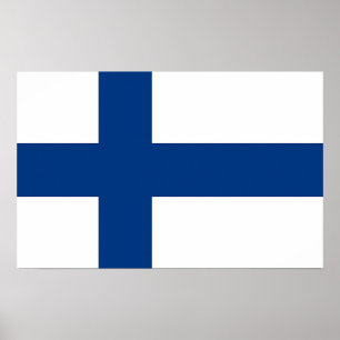 Kanvastryck med Flagga Finland Poster