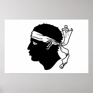 Kanvastryck med Flagga från Korsika, Frankrike Poster