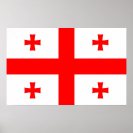 Kanvastryck med Flagga Georgien Poster