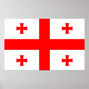 Kanvastryck med Flagga Georgien Poster