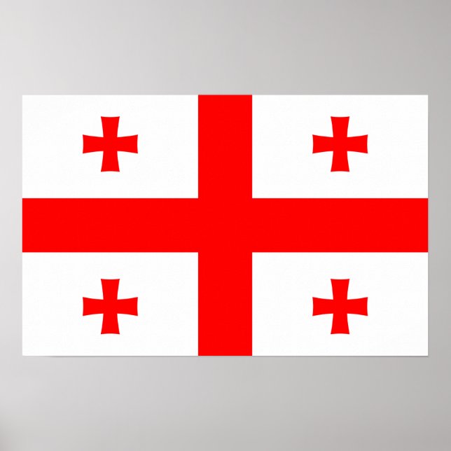 Kanvastryck med Flagga Georgien Poster (Framsidan)