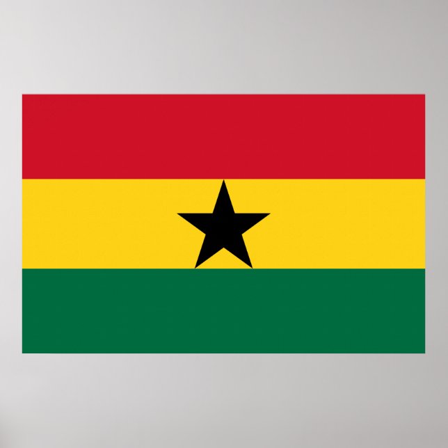 Kanvastryck med Flagga Ghana Poster (Framsidan)