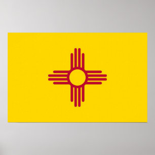 Kanvastryck med Flagga i New mexico, USA Poster