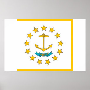 Kanvastryck med Flagga i Rhode island, USA Poster