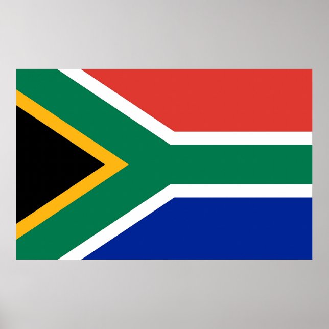 Kanvastryck med Flagga i södra Afrikan Poster (Framsidan)