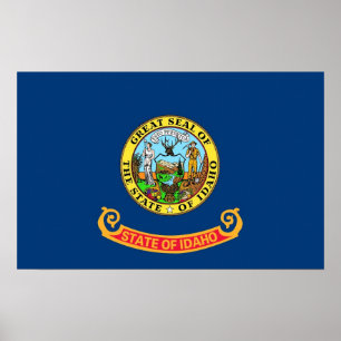 Kanvastryck med Flagga Idaho, USA Poster
