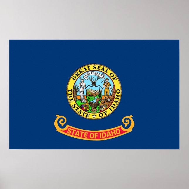 Kanvastryck med Flagga Idaho, USA Poster (Framsidan)