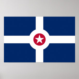 Kanvastryck med Flagga Indianapolis, USA Poster