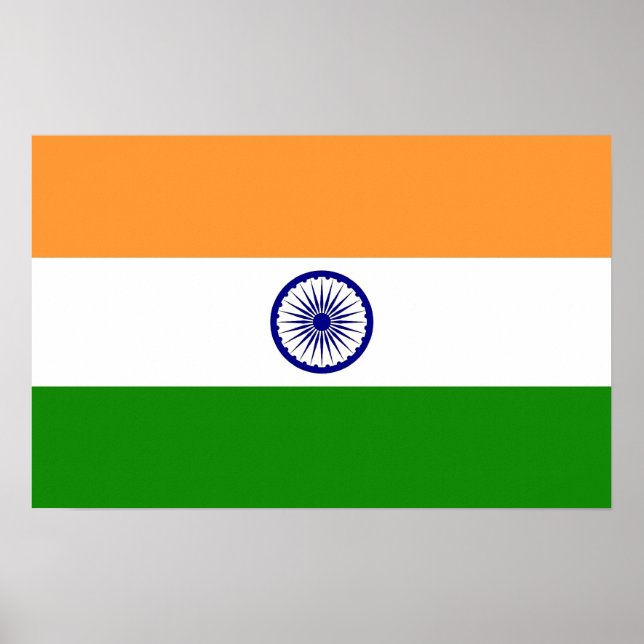 Kanvastryck med Flagga Indien Poster (Framsidan)