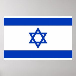 Kanvastryck med Flagga Israel Poster