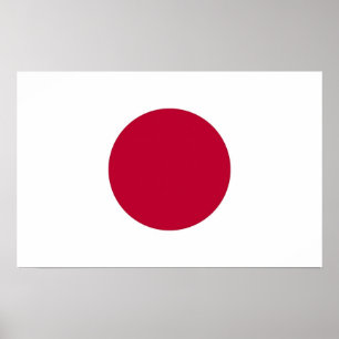 Kanvastryck med Flagga Japan Poster