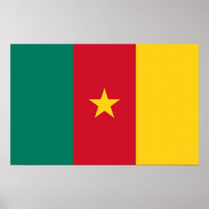 Kanvastryck med Flagga Kamerun Poster