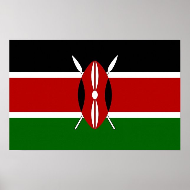 Kanvastryck med Flagga Kenya Poster (Framsidan)