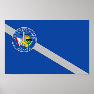 Kanvastryck med Flagga Las Vegas City, USA Poster