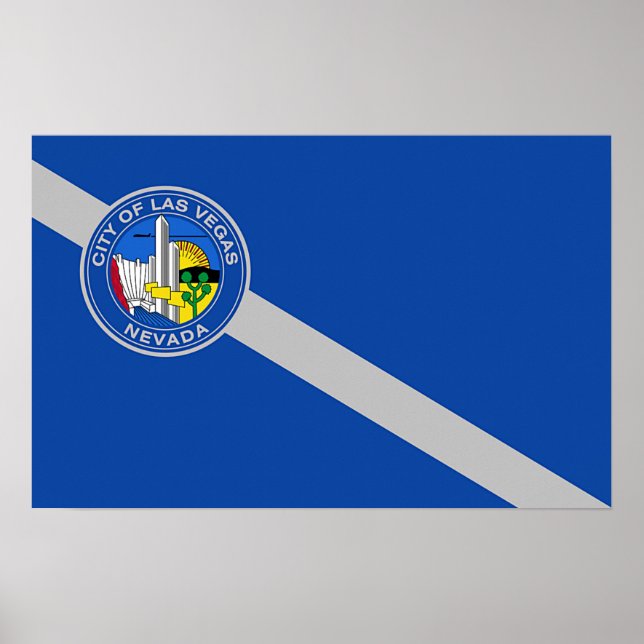 Kanvastryck med Flagga Las Vegas City, USA Poster (Framsidan)