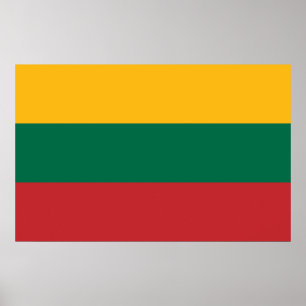 Kanvastryck med Flagga Litauen Poster