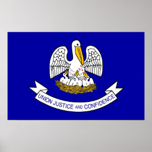 Kanvastryck med Flagga Louisiana, USA Poster