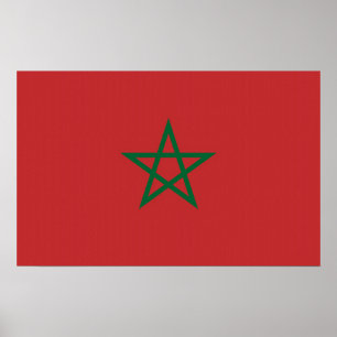 Kanvastryck med Flagga Marocko Poster
