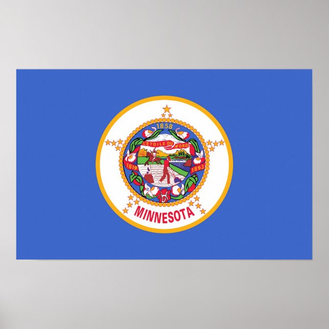 Kanvastryck med Flagga Minnesota, USA Poster (Framsidan)