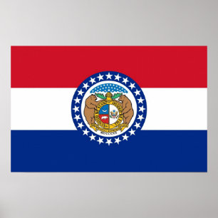 Kanvastryck med Flagga Missouri, USA Poster