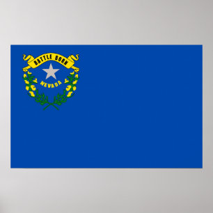 Kanvastryck med Flagga Nevada, USA Poster