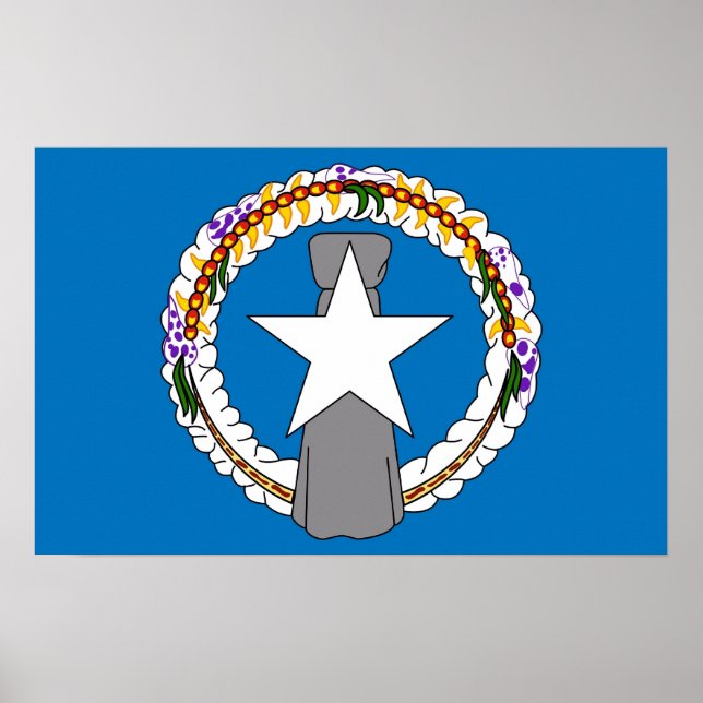 Kanvastryck med Flagga Nordmariana Poster (Framsidan)