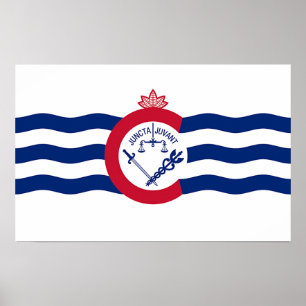 Kanvastryck med Flagga of Cincinnati, USA Poster