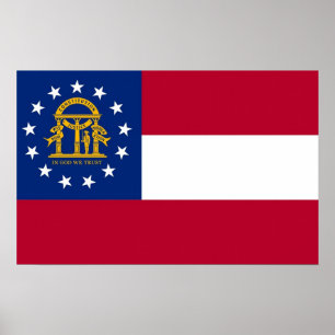 Kanvastryck med Flagga of Georgia, USA Poster