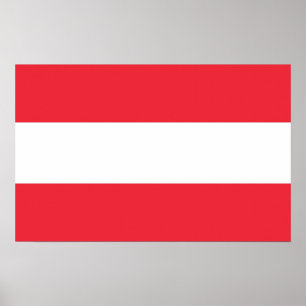 Kanvastryck med Flagga Österrike Poster
