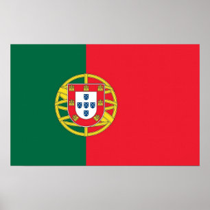 Kanvastryck med Flagga Portugal Poster