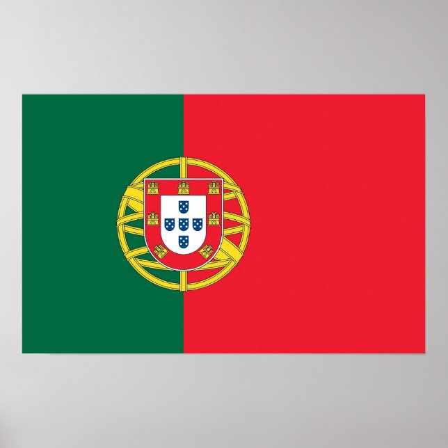 Kanvastryck med Flagga Portugal Poster (Framsidan)