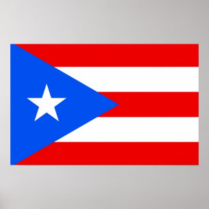 Kanvastryck med Flagga Puerto Rico, USA Poster