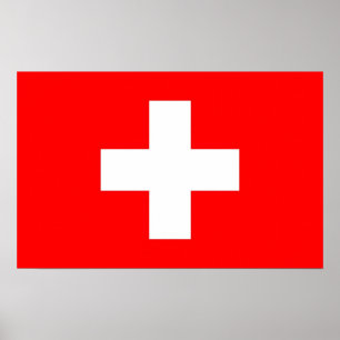 Kanvastryck med Flagga Schweiz Poster