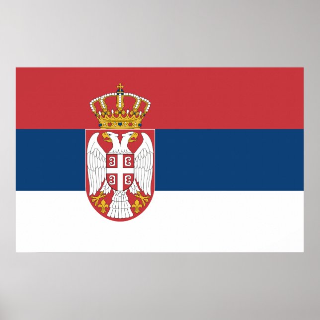 Kanvastryck med Flagga Serbien Poster (Framsidan)