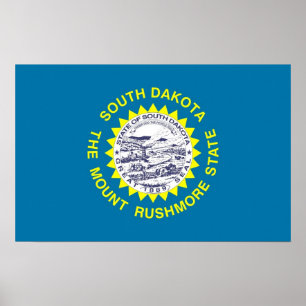 Kanvastryck med Flagga South Dakota, USA Poster