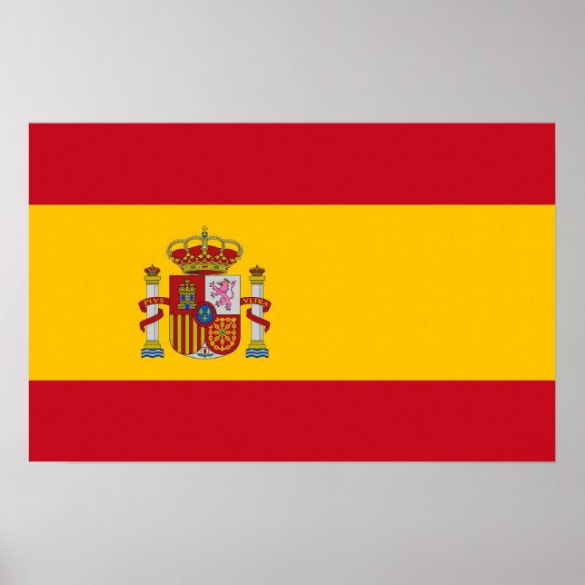 Kanvastryck med Flagga Spanien Poster (Framsidan)