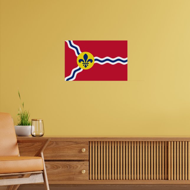 Kanvastryck med Flagga St. Louis Poster (Vardagsrum 2)