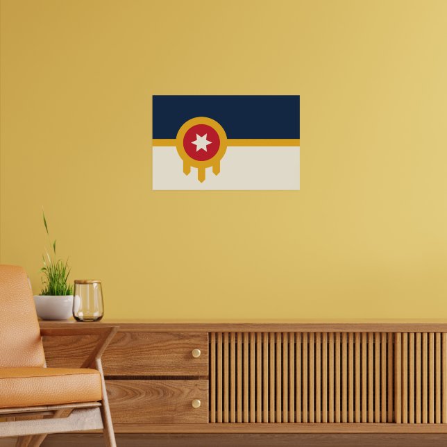Kanvastryck med Flagga Tulsa, Oklahoma Poster (Vardagsrum 2)