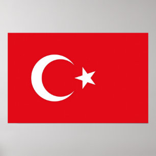 Kanvastryck med Flagga Turkiet Poster