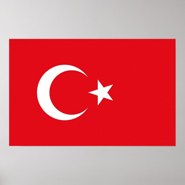 Kanvastryck med Flagga Turkiet Poster (Framsidan)