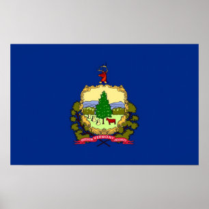 Kanvastryck med Flagga Vermont, USA Poster